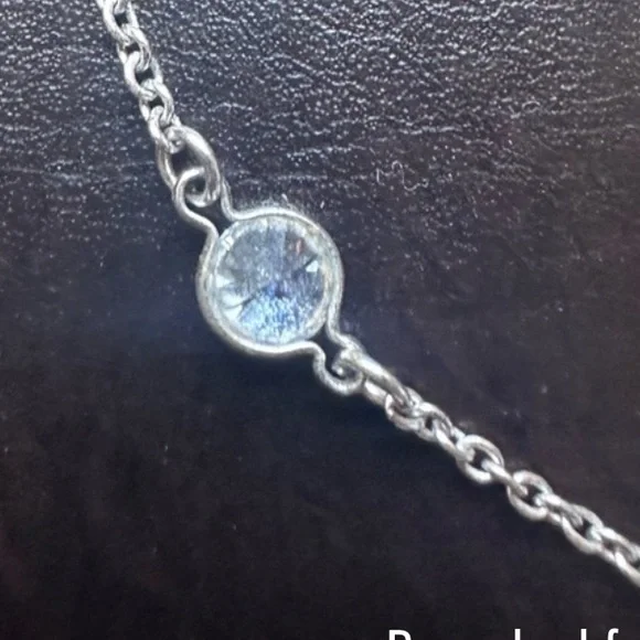 Diamonds by the yard 825 White gold Necklace with Crystal Accents - Picture 2 of 4